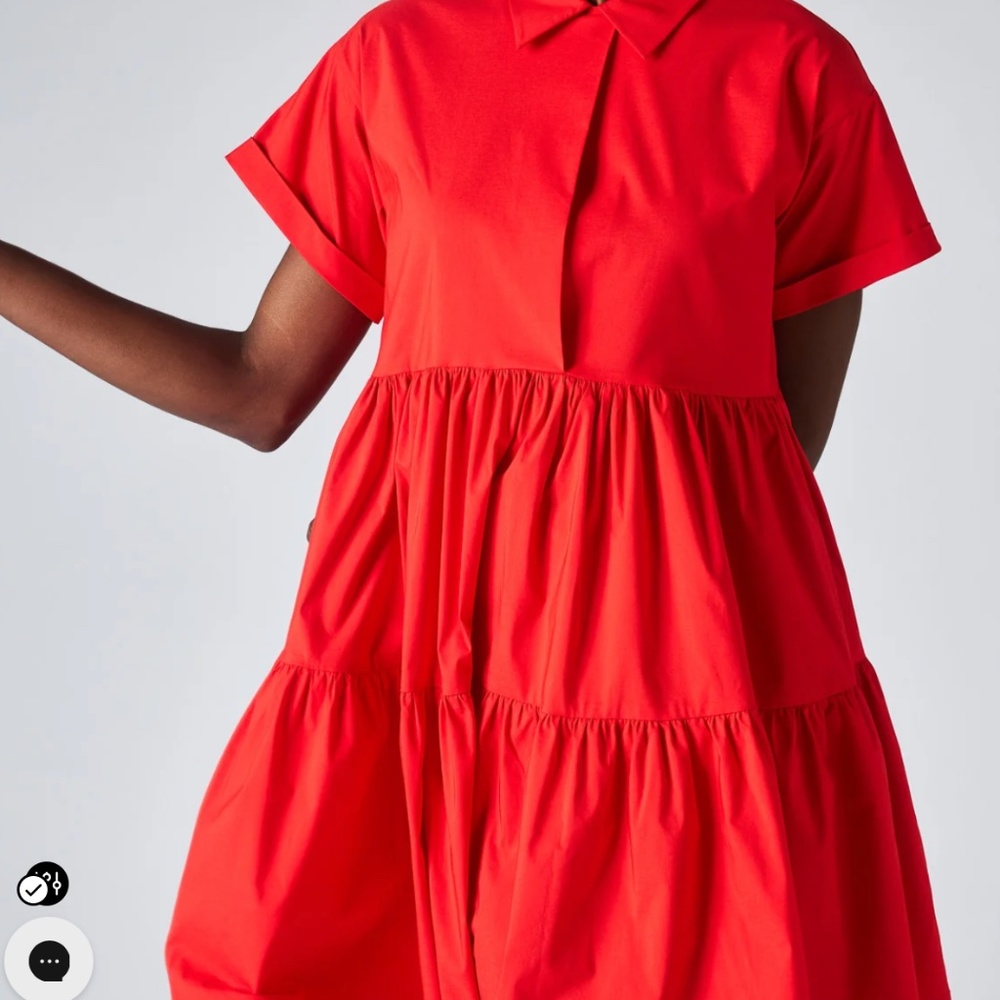 RED POPLIN DRESS - PERFECT FOR VALENTINE'S DAY - Picture 4 of 4